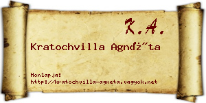 Kratochvilla Agnéta névjegykártya
